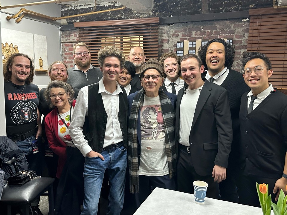 Art Garfunkel surprises the cast in New York